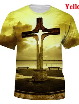 New Fashion Christian Jesus Cross 3d Printing Unisex Casual Round Neck T-shirt Tops - Aliexpress - FashionsVida