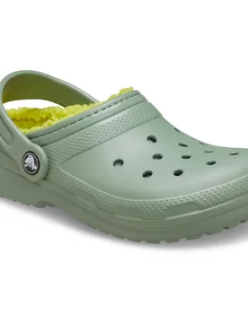 Kids Unisex Classic Lined Thermoplastic Kid'S Moss Clogs - Green - Size Uk 7 - Crocs - FashionsVida