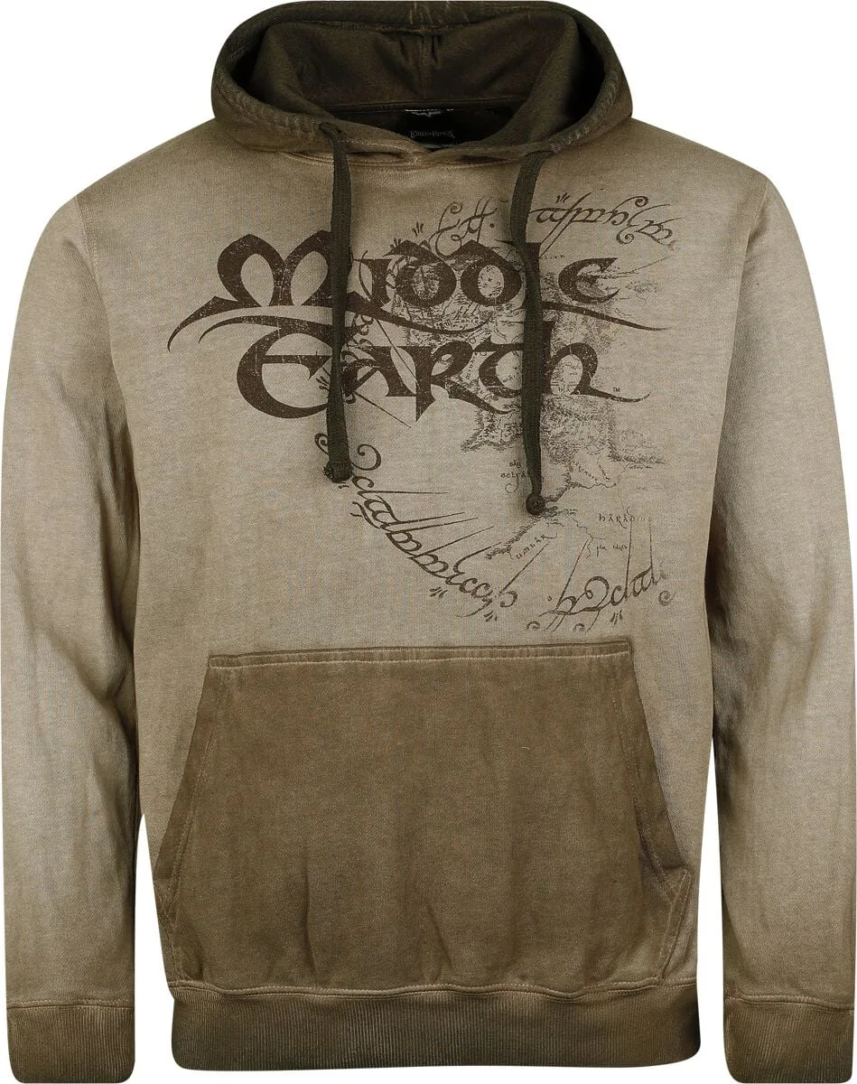 Kapuzenpullover - Middle Earth - S - für Männer - Größe S - hellgrün - EMP exklusives Merchandise! - Männer - male - Der Herr der Ringe - FashionsVida