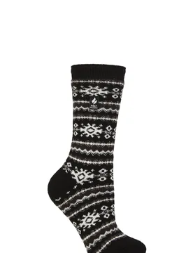 Women's 1 Pair SOCKSHOP 1.6 TOG Lite Patterned and Striped Socks Fairisle Black / Charcoal 4-8 - Black - Size: Small - Heat Holders - FashionsVida