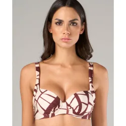 Top de bikini deportivo estampado con relleno