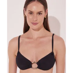 Top de bikini deportivo liso con relleno
