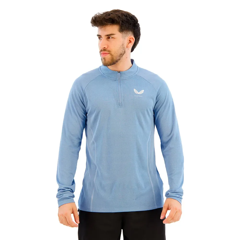Sweat à Demi-zip Cmd30842 Sky Blue / White Reflective M - Castore - FashionsVida