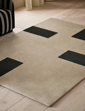 Kelly Hoppen Pure Wool Dash Geometric Rug Taupe Mix - M&S X Kelly Hoppen - FashionsVida