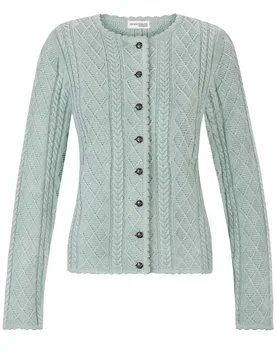 Trachtenstrickjacke Lavina (jade, Gr. 48) von Heimatgwand für Damen, Oberteile, 50% Baumwolle, 50% Polyacryl - Stockerpoint - FashionsVida