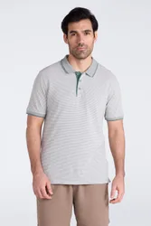 Dawnay Pique Slub Textured Mens Polo Shirt - Green - Green - Size: XS