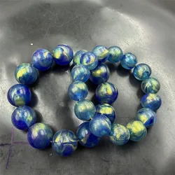 New Colorful Bead Aurora Blue Luminous Jade Bracelet