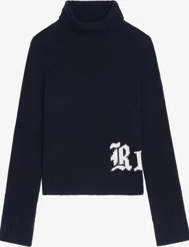 Zadig & Voltaire - Jersey de mujer 100% lana merino cuello alto manga larga con detalle rock - Zadig & Voltaire - FashionsVida