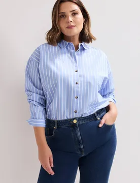 Women's Relaxed Stripe Shirt in Baby Blue Size: 16 - Baby Blue - Size: 16 - Phase Eight - FashionsVida