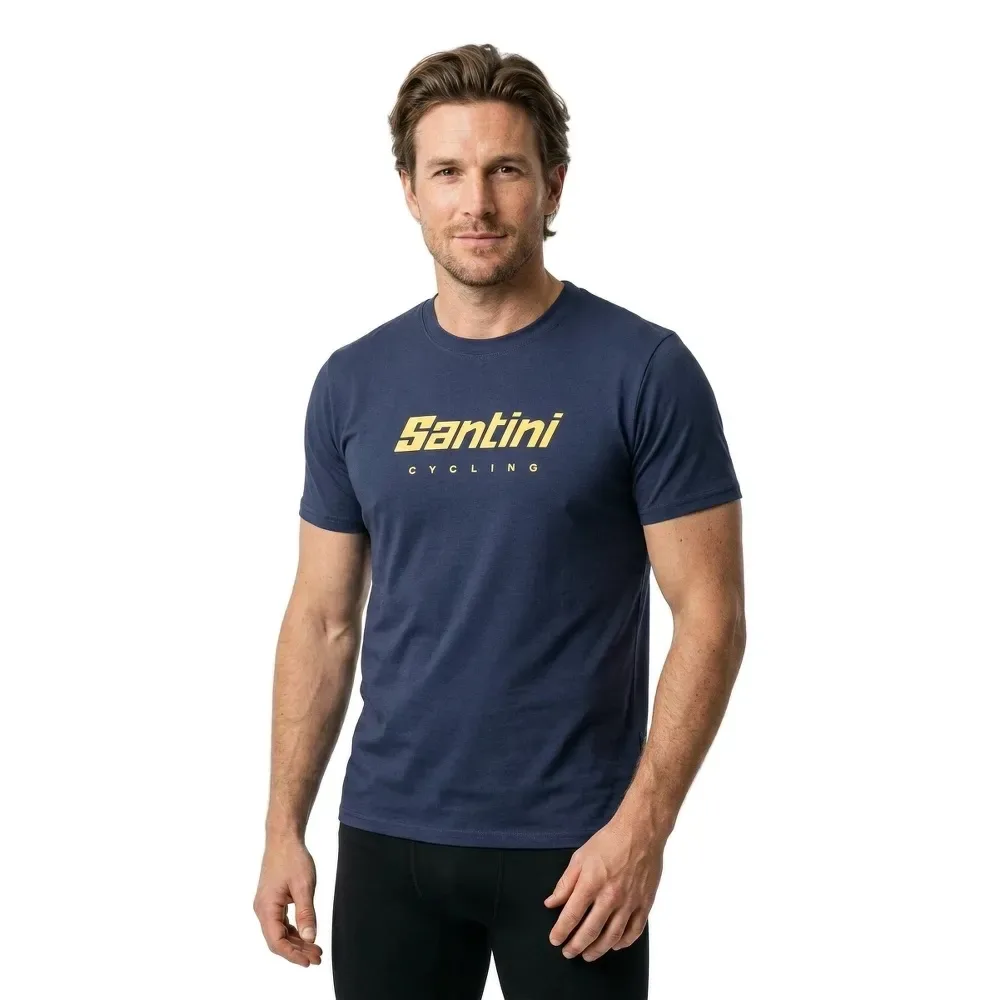 Maglietta A Maniche Corte Blue - Santini - FashionsVida