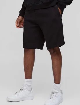 Herren Lange Lockere Mittellange Basic-Shorts Black Größe Q - boohooMAN - FashionsVida