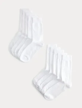 Pack Cool & Fresh™ Cotton Rich Socks White male - M&S - FashionsVida