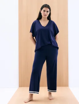 Pantalón tricot con detalles en los bajos - Couchel - FashionsVida
