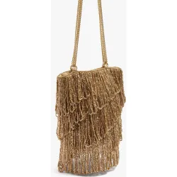 Bolso de fiesta multiposición en liso con cuentas