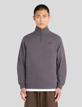 Men's Superfine Cotton 1/4 Zip Sweatshirt Iron - Lyle & Scott - FashionsVida