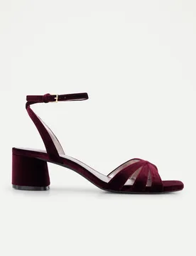 Sandalias mujer tacón terciopelo - Green Coast - FashionsVida
