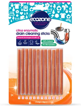 Enzymatic Drain Cleaning Sticks - Citrus - Pack of 12 - Ecozone - FashionsVida
