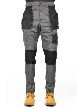 Essential Knee Pocket Stretch Holster Mens Grey Outdoor Trousers - Size 38 Inch - Caterpillar - FashionsVida