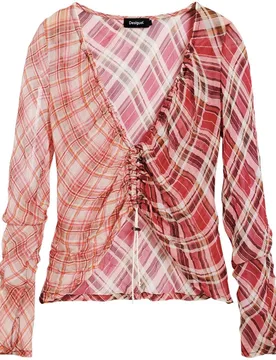 Camiseta de mujer fruncido escote - Desigual - FashionsVida