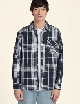 Mens Large Check Overshirt - - Size: S - Larsson & Co - FashionsVida