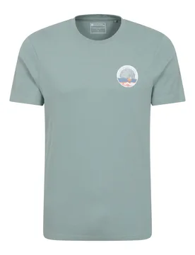 Padstow Printed Mens T-Shirt - Green - Green - Size: S - Mountain Warehouse - FashionsVida