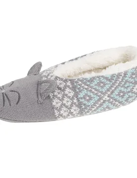 Chaussettes-chaussons jacquard chat gris jacquard gris 41/42 - Isotoner - FashionsVida