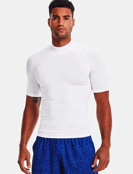 T-shirt à Manches Courtes Heatgear Armour Comp Mock White / Black L - Under armour - FashionsVida