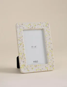 Splatter Ceramic Photo Frame 4x6 inch Multi - M&S - FashionsVida