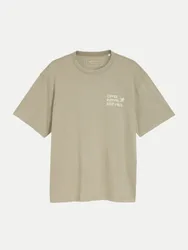 T-Shirt mit Schriftzug Beige M
