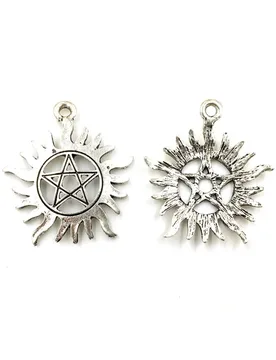 PCS Vintage Silver Tone Sun Star Pentacle Charm Pendants 39x34mm DIY Necklace Jewelry Crafts Supplies Handmade Materials Pack - Aliexpress - FashionsVida