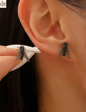 Creative Realistic Fly Mini Flies Stud Earrings Funny Unique mosquito Earrings Fashion Novelty Jewelry Accessory Friend Gifts - Aliexpress - FashionsVida