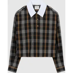 Blusa de mujer de cuadros y manga larga