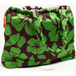 Shopper grande con cierre fruncido y estampado floral