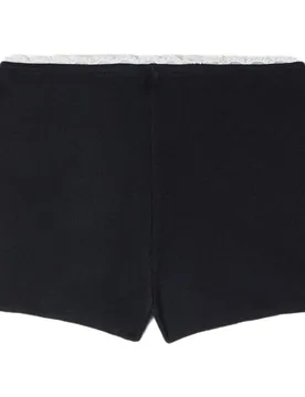 Short de mujer de algodón acanalado con pedrería y bordado - sandro - FashionsVida