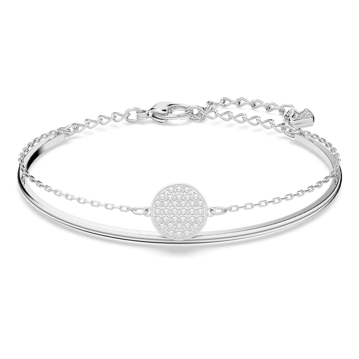 Bracciale rigido Sublima, Bianco, Placcato rodio OS - Swarovski - FashionsVida