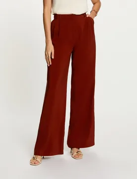 Pantalón de mujer ancho de tiro alto de antelina - Morgan - FashionsVida