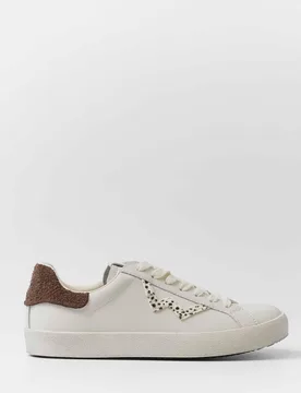 Zapatillas blancas de mujer en piel blanca con logo - Mim - FashionsVida