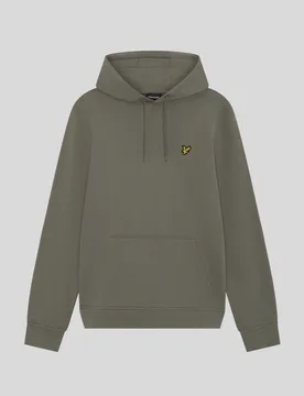 Men's Loopback Cotton Hoodie Khaki Ash - Lyle & Scott - FashionsVida