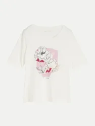 T-Shirt mit Print Weiß L