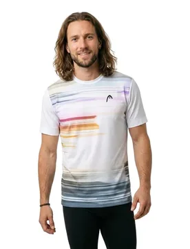 Topspin Short Sleeve T-shirt Purple / Print Vision M L - Head Racket - FashionsVida