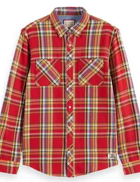 Chemise à Manches Longues 174529 Red Check L - Scotch & Soda - FashionsVida