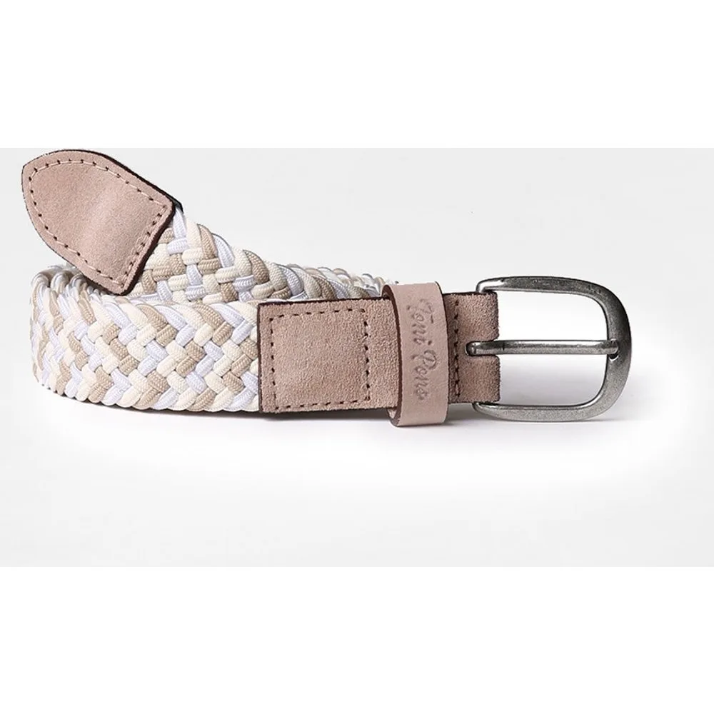Cinturón de mujer de trenza elástica y ante - Toni Pons - FashionsVida