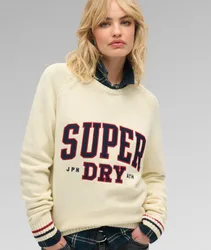 Superdry Damen Grafik-pullover mit Lockerer Passform Weiß - Größe: 44