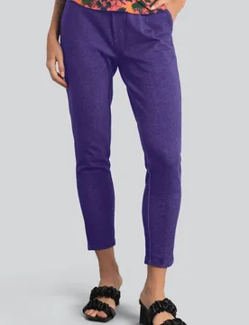 Womens Jersey Chino Trousers in Blue Size: 16 - Blue - Size: 16 - Enorsia - FashionsVida