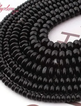 Natural Black Agates Rondelle Smooth Loose Spacer Bead 3x6/4x8MM Stone Beads For DIY Necklace Bracelet Jewelry Making Strand 15" - Aliexpress - FashionsVida
