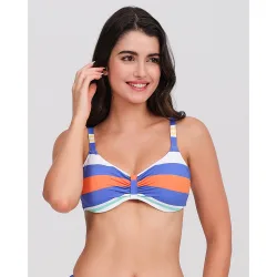 Top de bikini mujer detalle fruncido tirantes ajustables