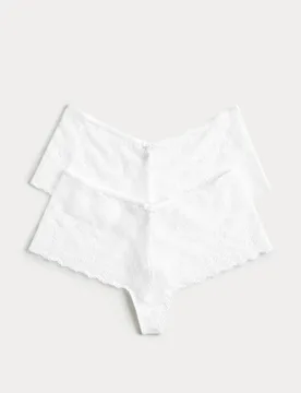 Pack Ida Lace High Rise Knicker Shorts White female - M&S - FashionsVida