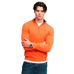 Pull à Demi-zip Prep Essential Cotton Orange S