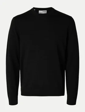 Pullover aus Merinowolle Schwarz L - Selected - FashionsVida