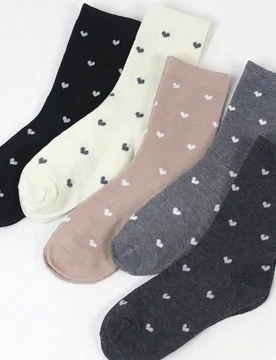 Pares de calcetines de media caña para mujer con lunares rojos de angora y jacquard, calcetines de unicolor suaves, cómodos y transpirables con lazo - Shein - FashionsVida